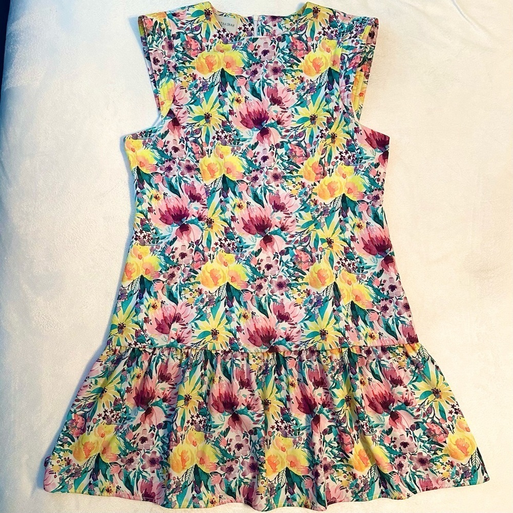 Valentina Shah Italy 2.0 Floral Mini Shift Dress 10 Limited Edt Handmade Italy